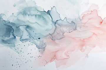 Abstract Watercolor Splash Art with Blue and Yellow Tones
