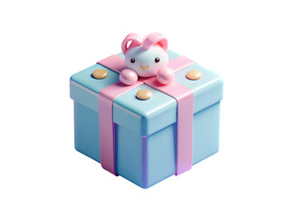 Naklejka premium Pastel color gift box