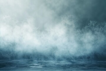Fototapeta premium A blurry, hazy, and misty sky with a large body of water in the background