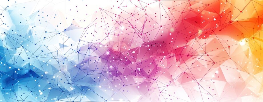 A colorful, abstract background with a lot of dots and lines