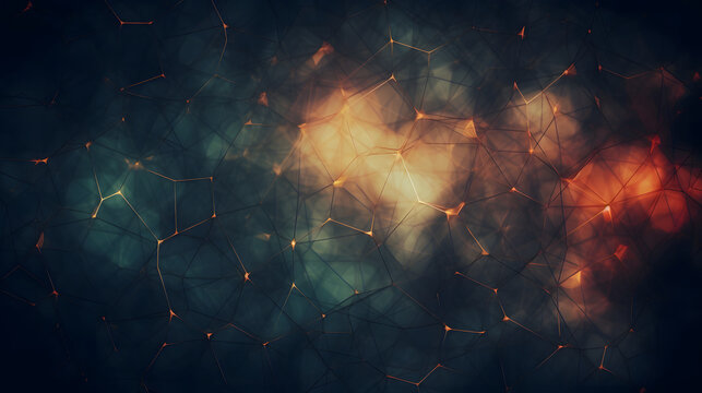 Digital nature themed geometric abstract poster background