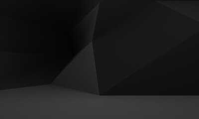 Obraz premium 3D geometric black room background