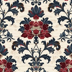 Vintage Floral Border Pattern with a Circular Design