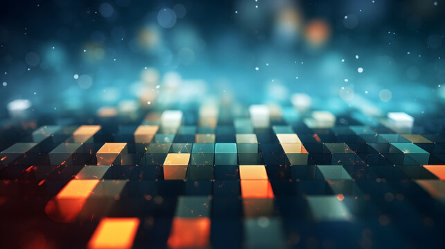 Digital nature themed geometric abstract poster background