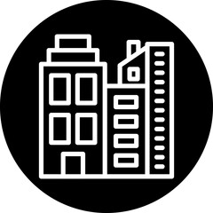 Vector Design Cityscape at Dusk Icon Style