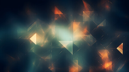 Digital nature themed geometric abstract poster background