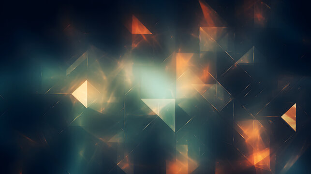 Digital nature themed geometric abstract poster background
