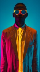 Fototapeta premium Imagine a world where peoples outfits change colors based on their mood and explain how it affects social interactions