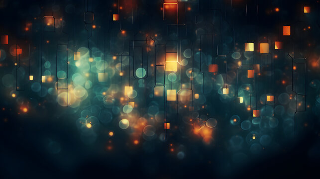 Digital nature themed geometric abstract poster background