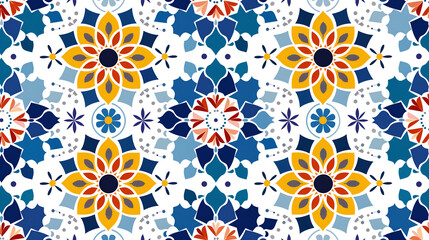 Decorative Tapestry: Flat Vector Background with Eastern Flair