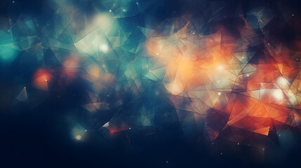 Naklejka premium Digital nature themed geometric abstract poster background