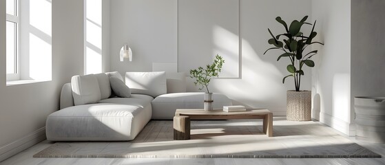 Scandinavian minimalist design with simple shapes and neutral colors