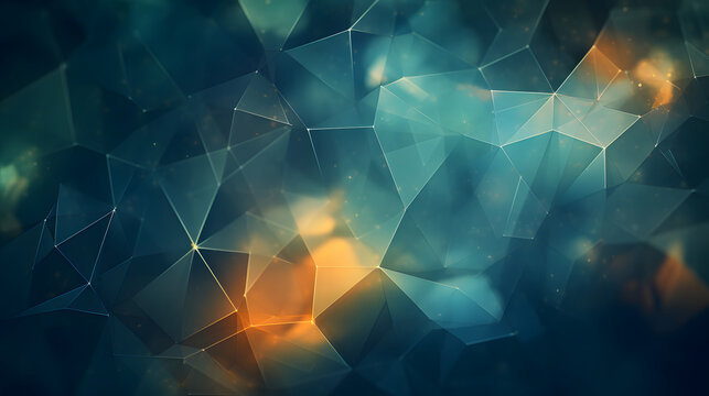 Digital nature themed geometric abstract poster background