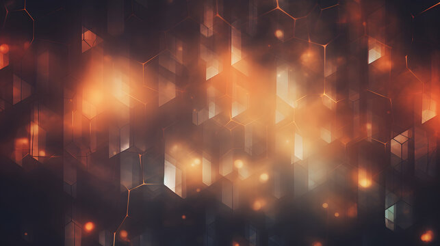 Digital nature themed geometric abstract poster background