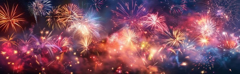 Naklejka premium 夜空を彩る花火