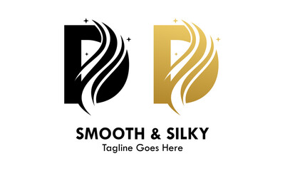 Letter d with smooth and silky design template illustration