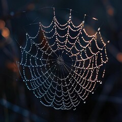 Glistening Spiderweb Under the Stars