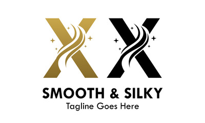 Letter x with smooth and silky design template illustration