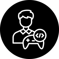 Vector Design Game Developer Male Icon Style
