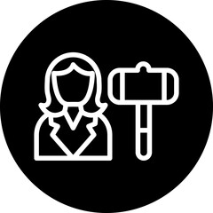 Vector Design Auctioneer Female Icon Style