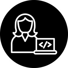 Vector Design Coder Woman Icon Style