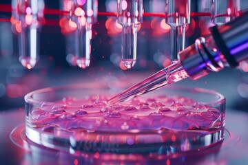 A digital illustration of bioprinting technology creating human tissues