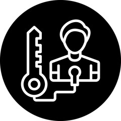 Vector Design Key Person Icon Style