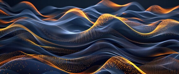 Naklejka premium A series of waves with a golden hue