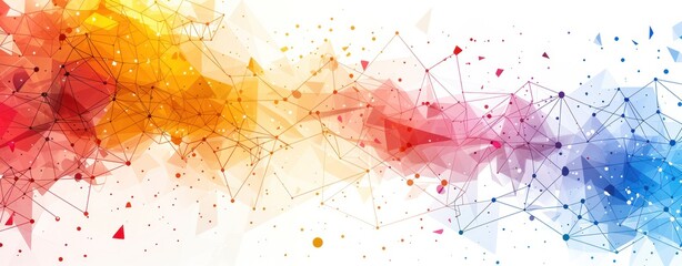 Obraz premium A colorful, abstract design with a lot of lines and dots