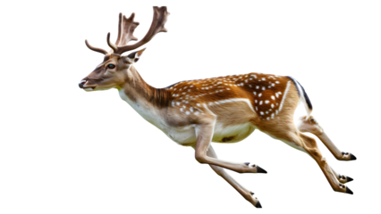 Running deer isolated on a transparent background, PNG, Ai