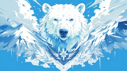 The emblem features a majestic polar bear