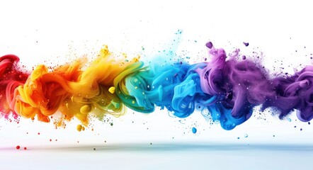 A colorful smoke trail with a rainbow of colors