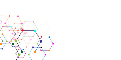 Abstract technology background and design element with hexagons pattern. Futuristic Hexagon background