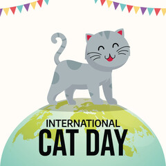 vector graphic of International Cat Day ideal for International Cat Day celebration.