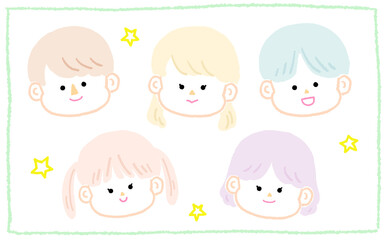 子どもの顔のイラスト