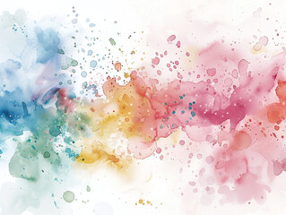 Watercolor Splashes Abstract Soft Tones White Background