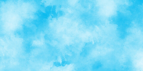 Abstract hand paint square stain blue watercolor sky backdrop, Watercolor hand drawn illustration with clouds, Watercolor background with sky object for any creative design.