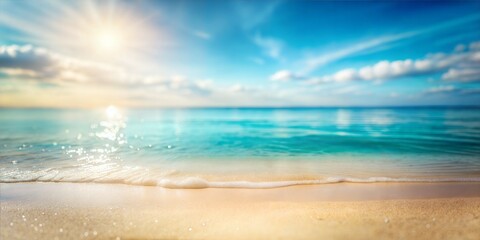 Obraz premium Calm Beach Blur: A soft, blue and beige blurred background that evokes the tranquility of a calm beach, perfect for summer and relaxation themes. 