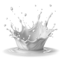 PNG splash of white milk isolated on a white background