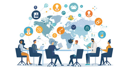 Business meetings and making agreements, generative AI 