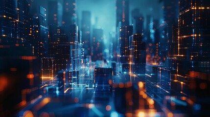 Obraz premium A futuristic backdrop that showcases the seamless integration of technology and business