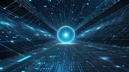 Obraz premium Digital backdround ideal for technological operations, neural networks, AI, data transmission and encryption, digital archives, audio and visual representations, scientific research 