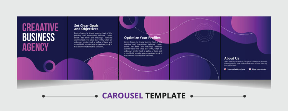 Set Of Carousel Post Template, carousel or microblog templates for social media posts, with creative  work, Social banner design,