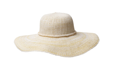Wide brimmed hat on white background