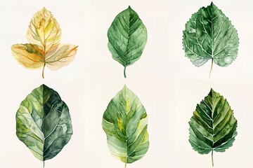 Obraz premium A Collection of Stylized Maple Leaf Illustrations