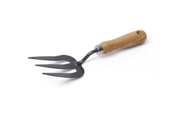 Gardening hand fork isolated on white background