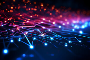 Fototapeta premium Digital backdround ideal for technological operations, neural networks, AI, data transmission and encryption, digital archives, audio and visual representations, scientific research 