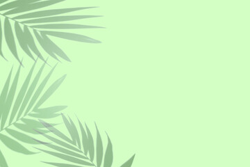Creative layout made of green tropical leaves on white background. Minimal summer exotic concept...