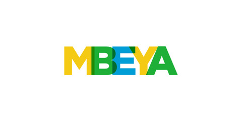 Mbeya in the Tanzania emblem. The design features a geometric style, vector illustration with bold typography in a modern font. The graphic slogan lettering.