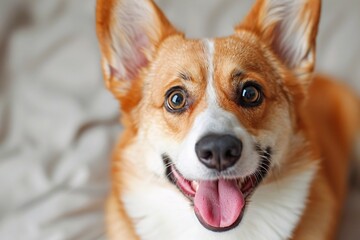 Happy-Go-Lucky Corgi: A Joyful Portrait in Black and White